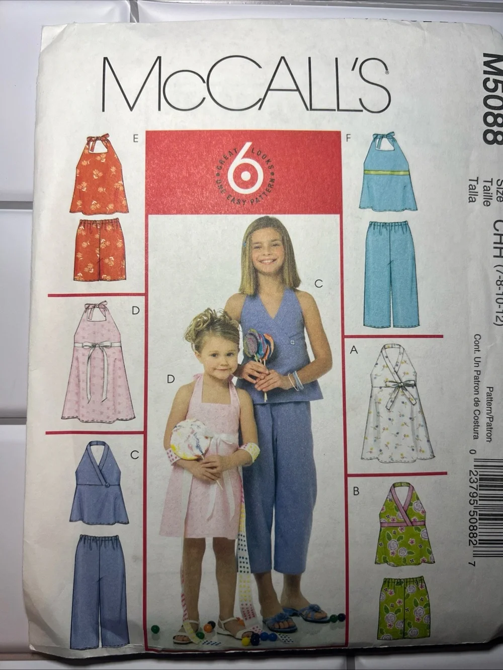 McCall’s M5088 Children’s Sewing Pattern CHH Costume Clothing Pattern